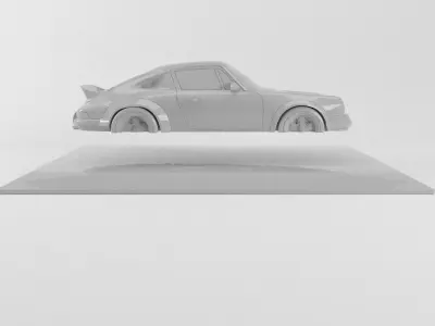 The silhouette of the car 1990 Porsche 911 Singer 3D print model