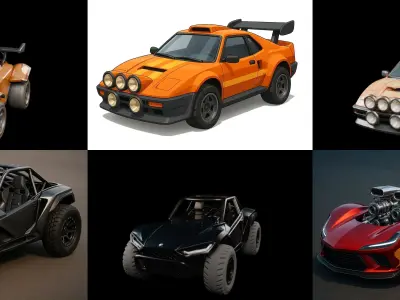 Gt one Car bundle 15 pack 100 glb 3D model