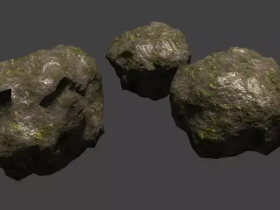 HD Rocks with Textures Free 3D model