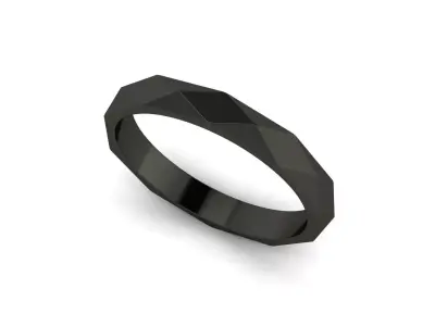 Faceted Gold Ring - USA Size 8 3D print model