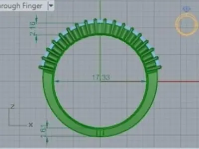 Blue Diamond Ring 245 3D print model