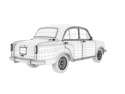 Hindustan Motors Ambasador Taxi Low-poly 3D model