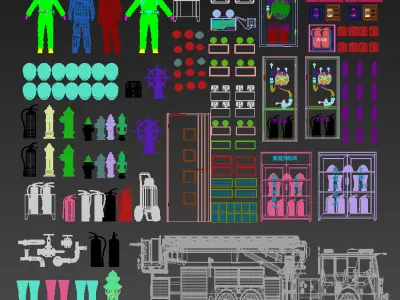 extinguisher Low-poly 3D model