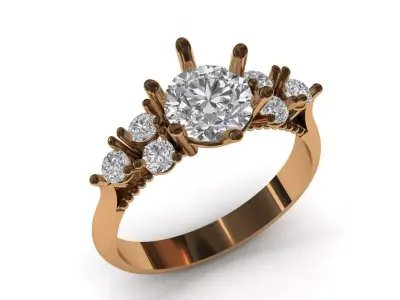 Luxury Diamond Womens Engagement Ring Jewelry 3D print model