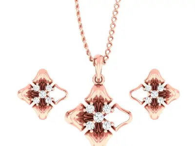 Pendant Earrings combo - 312 3D print model