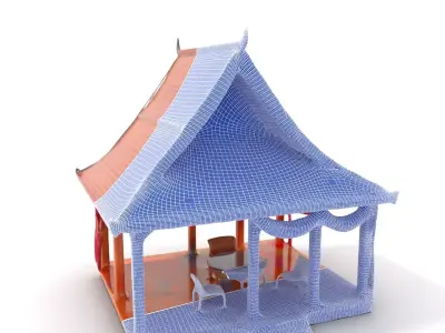 Elegant Thai Pavilion model pack Low-poly 3D model