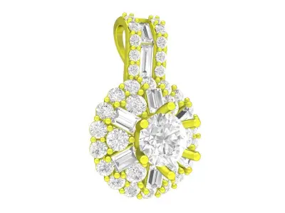 Luxury Korean Style Diamond Pendant for Women A7143 3D print model