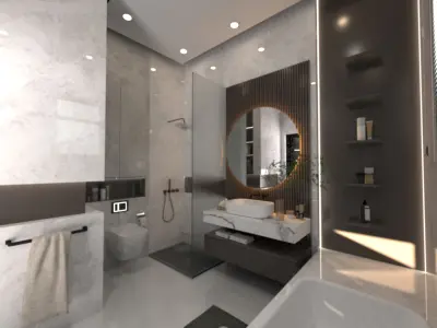 Modern Luxury Bathroom Concept Scene 3D model