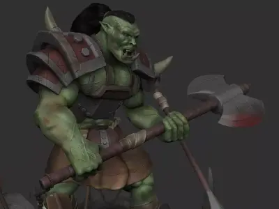 Orc with an axe 3D print model
