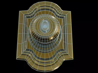 Polished Golden Doorknob Handle Low-poly 3D model