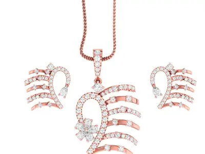 Pendant Earrings combo - 1104 3D print model