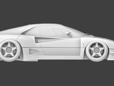 Ferrari F40 Liberty Walk Low-poly 3D model