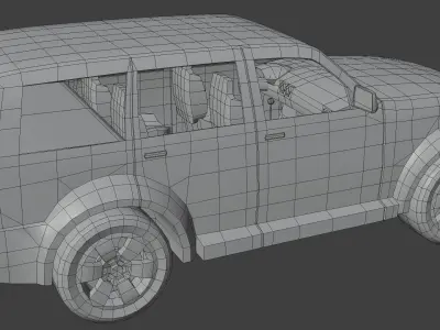 Generic Off-Road Car With Interior Lowpoly 3D Model Low-poly 3D model