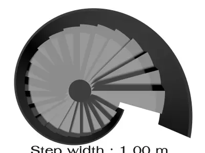 Spiral stair with solid stringer 3D Model Collection