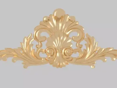 Classic 3D model of interior CNC sculpture gold inlaid Texture 3D model