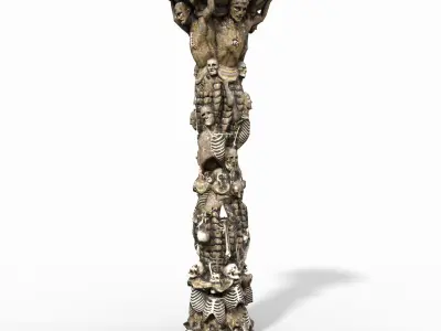 Skeleton Column Low-poly 3D model