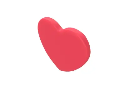 Twitter Heart Emoji v1 001 Low-poly 3D model