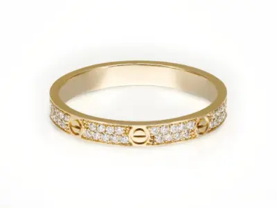 Luxury Fashion Ring With Gem 3D print model 3D print model