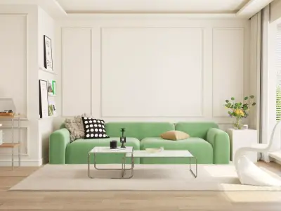 Interior Scene Japandi - 3d Model - Lighting 3D model