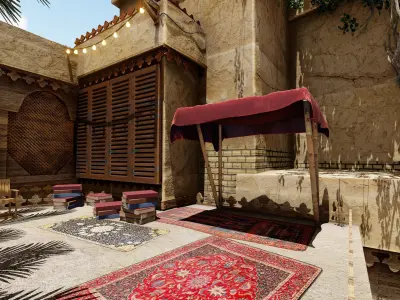 Old Arab buildings alley old city 3D model