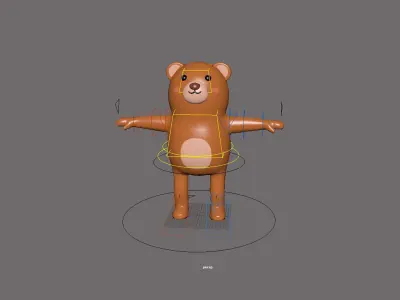 Character 001 Cartoon Little Bear Cute Low-poly 3D model