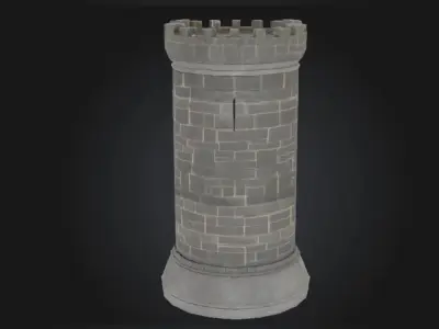 Medieval Rook Tower Defense STL OBJ 3D model
