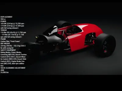 SCI FI DUCATI ENGINE VEHICLE 3D model