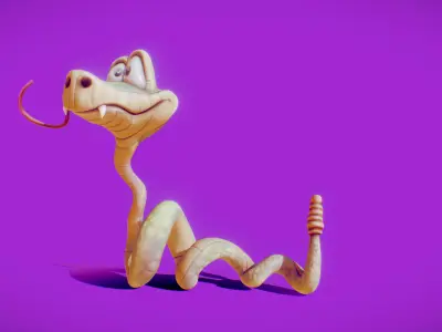 Snake Toon Printable version available 3D model