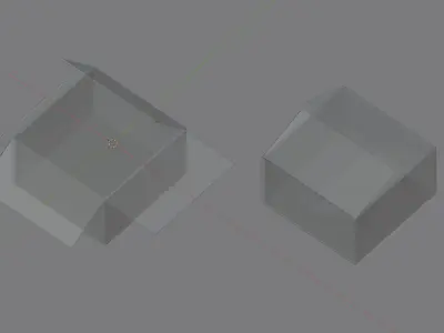 Box Low-poly 3D model two empty cardboard boxes Free low-poly 3D model