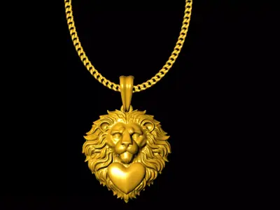 lion pendant charms - one inch pendant 3D print model purchase