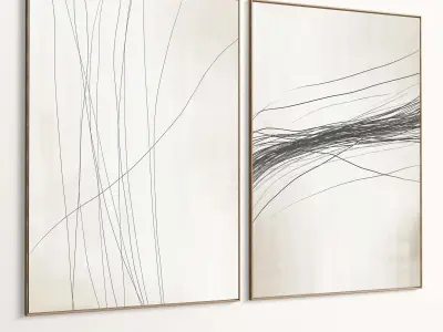 Plaster Two Photo Frame 513 Low-poly 3D model