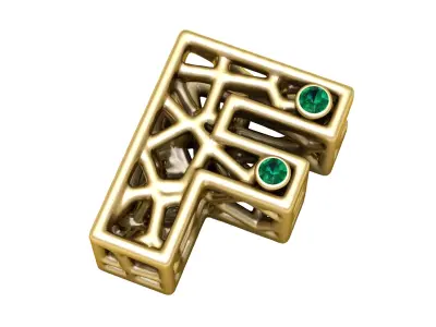 SIMPLE ALPHABET F PENDANT 3D PRINTABLE MODEL  3D print model