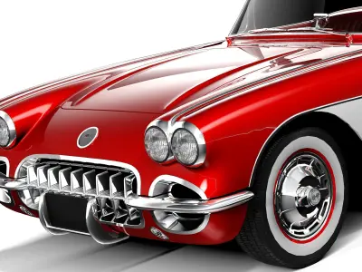 Chevrolet Corvette C1 1958 LowPoly 3D model