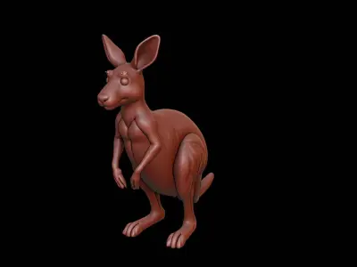 Kangaroo Animal Sculpture 3D print model