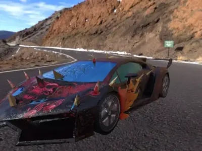 death race car low poly  Low-poly 3D model