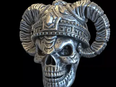   skull Pendant jewelry Demon vol4 3D print model