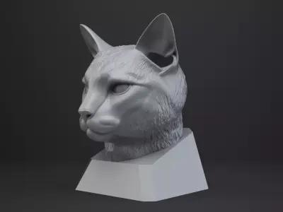 Cat Bust - Animal Figurine 3D print model