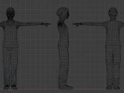 Stylized Boy Solider with 2 costumes and Animations Low-poly 3D model
