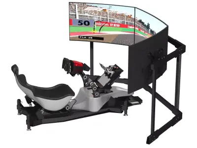 Formula 1 Racing Game Simulator Seat Triple Display 3D model
