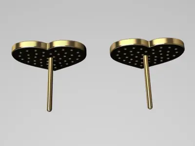 Heart Diamond Stud Earrings 3D print model