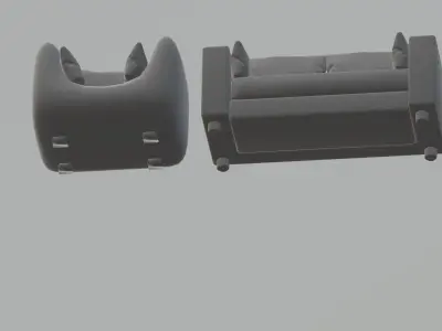 Interior Well Furnished Couch Free low-poly 3D model