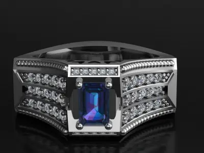 studded crown ring Free 3D print model