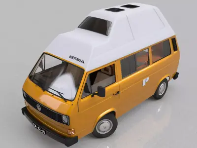 VOLKSWAGEN T3 T25 TRANSPORTER CAMPING WESTFALIA JOKER - 1980 3D model