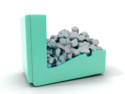 Turquoise Metal Stapler model pack Low-poly 3D model