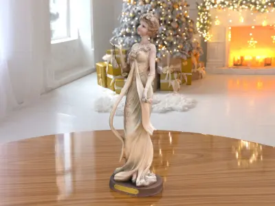 Girl Bag Statue low-poly PBR Ornament figurine VR-AR Low-poly 3D model