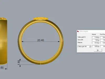 Wedding rings Jewelry Gold am 3D print model
