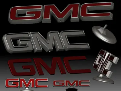 GMC logo General Motors car brand for 3D printer or CNC router 3D print model