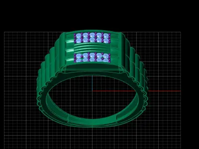 Print Ready STL 3DM  Gents Rings Diamond Men Ring  3D print model 229