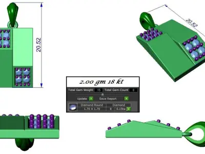 Pendant Earrings combo - 347 3D print model