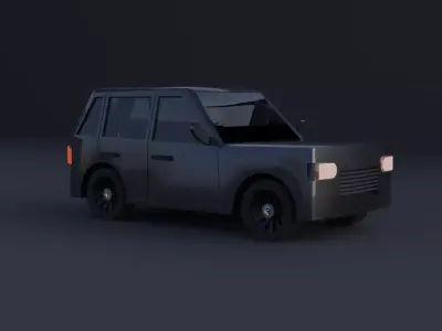 Low Poly Cartoon Car 3D Model  with Procedural Car Paint Shader Low-poly 3D model